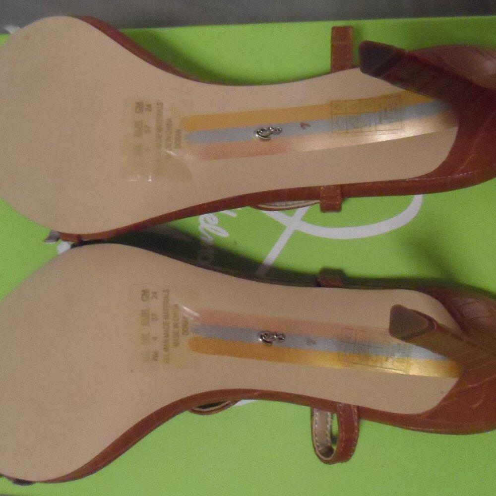 New Sam Edelman Strappy Heeled Dress Doran Sandals Brown Sz 7M - Picture 10 of 14